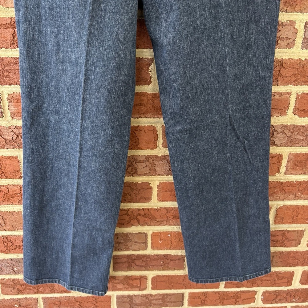 Talbots Jeans Women's 12 Straight Leg Stretch Boot Cut Blue Dark Wash‎ 34x29 - Picture 6 of 8